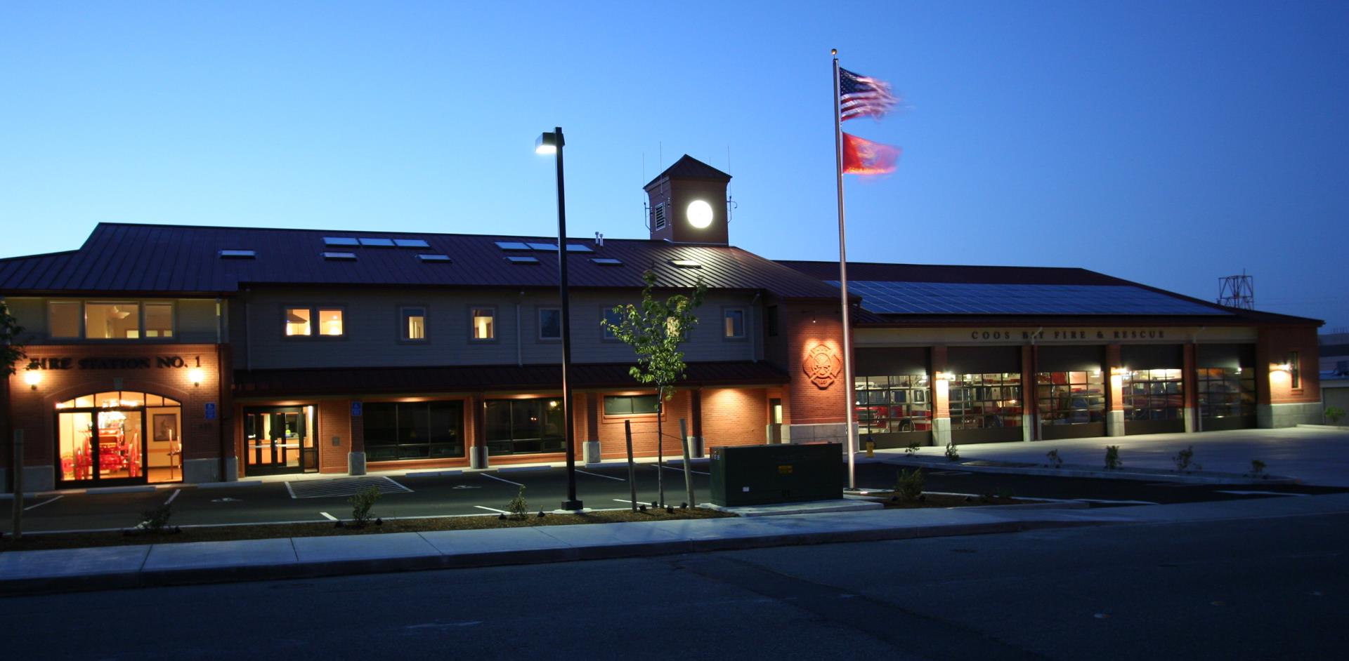 Fire Station No.1 at night